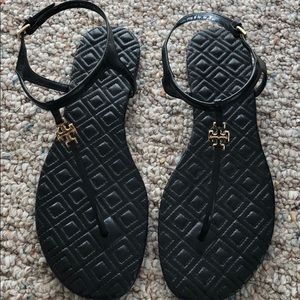 New Tory Burch Black Sandals size 6 1/2
